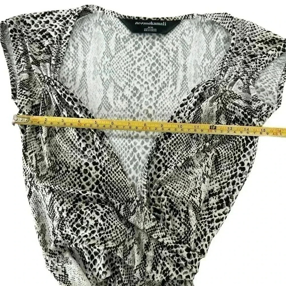 Norma Kamala Snake Print V Neck Wrap Dress - Picture 4 of 6